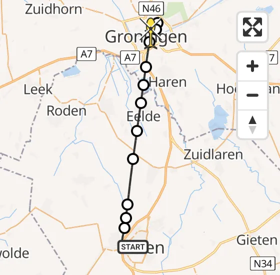 Vlucht Traumahelikopter PH-TTR van Assen naar Universitair Medisch Centrum Groningen op dinsdag 26 november 2024 16:56