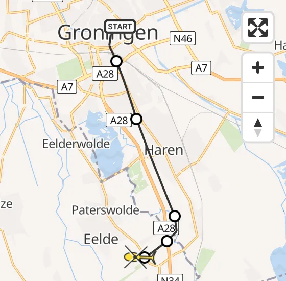 Vlucht Traumahelikopter PH-TTR van Universitair Medisch Centrum Groningen naar Groningen Airport Eelde op dinsdag 26 november 2024 17:23