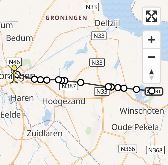 Vlucht Traumahelikopter PH-TTR van Finsterwolde naar Universitair Medisch Centrum Groningen op dinsdag 26 november 2024 19:27