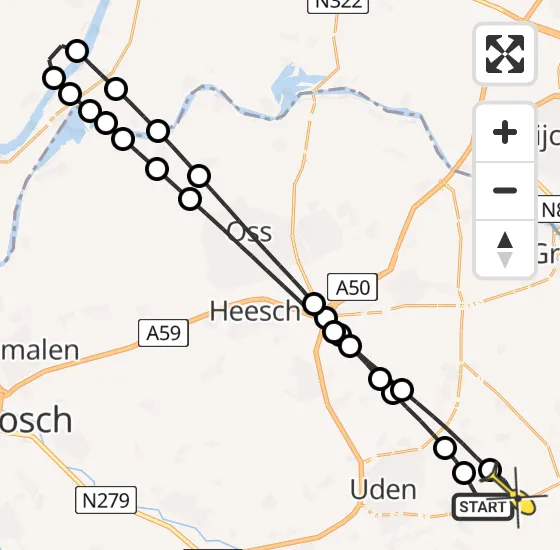 Vlucht Traumahelikopter PH-MAA van Vliegbasis Volkel naar Vliegbasis Volkel op dinsdag 26 november 2024 19:32