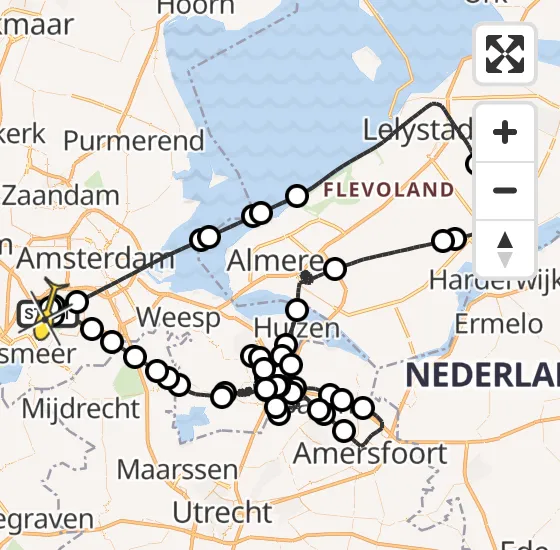 Vlucht Politiehelikopter PH-PXC van Schiphol naar Schiphol op dinsdag 26 november 2024 20:16