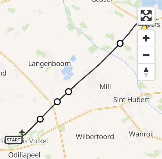 Vlucht Traumahelikopter PH-MAA van Vliegbasis Volkel naar Beers NB op dinsdag 26 november 2024 23:12