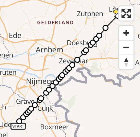 Vlucht Traumahelikopter PH-MAA van Vliegbasis Volkel naar Lochem op woensdag 27 november 2024 19:23