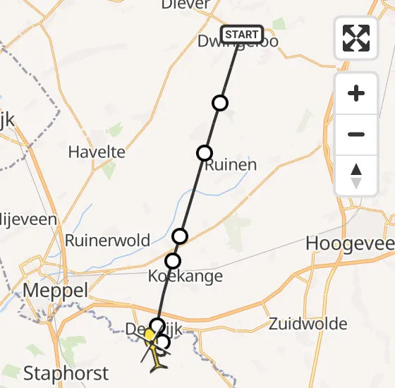 Vlucht Traumahelikopter PH-TTR van Dwingeloo naar IJhorst op donderdag 28 november 2024 8:08