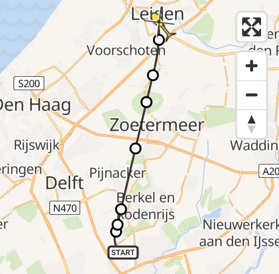 Vlucht Traumahelikopter PH-UMC van Rotterdam The Hague Airport naar Leiden op donderdag 28 november 2024 8:44