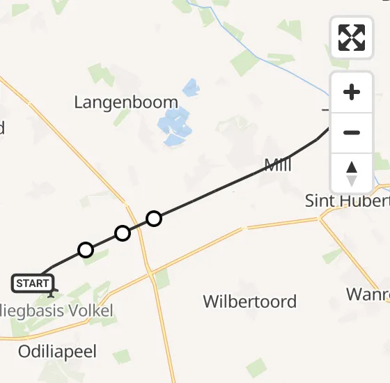 Vlucht Traumahelikopter PH-MAA van Vliegbasis Volkel naar Mill op donderdag 28 november 2024 9:55