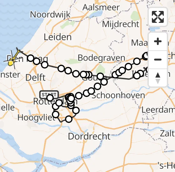 Vlucht Politiehelikopter PH-PXB van Rotterdam The Hague Airport naar Den Haag op donderdag 28 november 2024 10:09