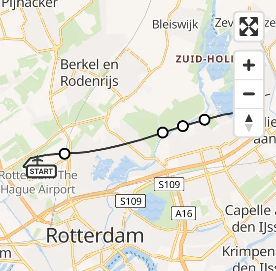 Vlucht Traumahelikopter PH-UMC van Rotterdam The Hague Airport naar Rotterdam op donderdag 28 november 2024 11:31