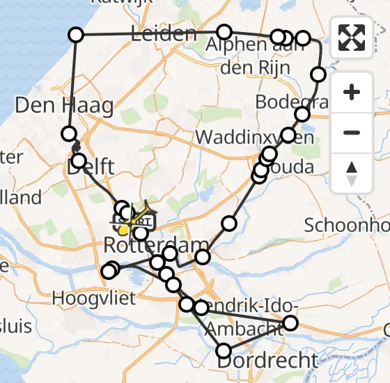 Vlucht Politiehelikopter PH-PXB van Rotterdam The Hague Airport naar Rotterdam The Hague Airport op donderdag 28 november 2024 12:43