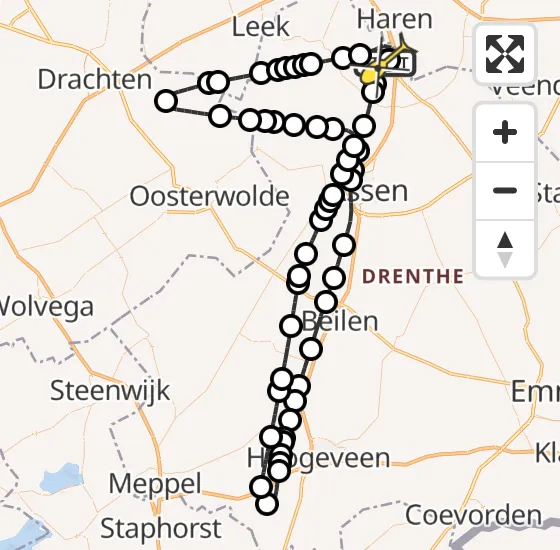 Vlucht Traumahelikopter PH-TTR van Groningen Airport Eelde naar Groningen Airport Eelde op donderdag 28 november 2024 15:28