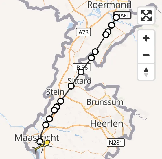 Vlucht Traumahelikopter PH-MAA van Roermond naar Maastricht UMC+ op donderdag 28 november 2024 16:12