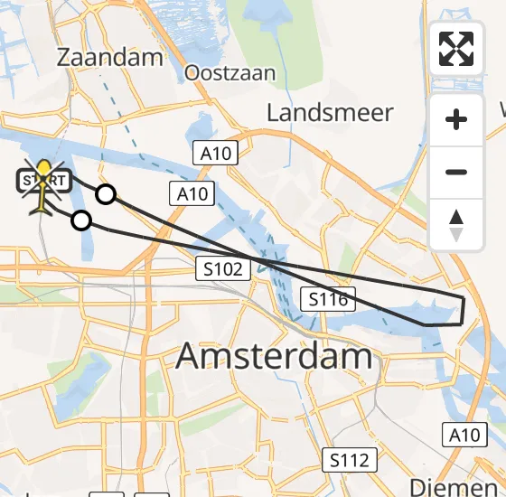 Vlucht Traumahelikopter PH-LLN van Amsterdam Heliport naar Amsterdam Heliport op donderdag 28 november 2024 16:13