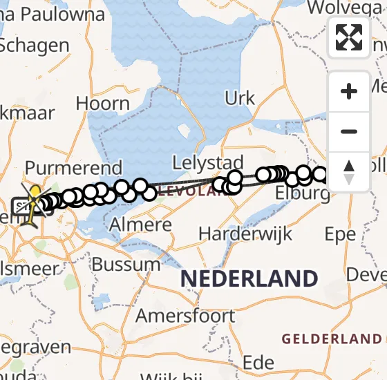 Vlucht Traumahelikopter PH-LLN van Amsterdam Heliport naar Amsterdam Heliport op donderdag 28 november 2024 16:41