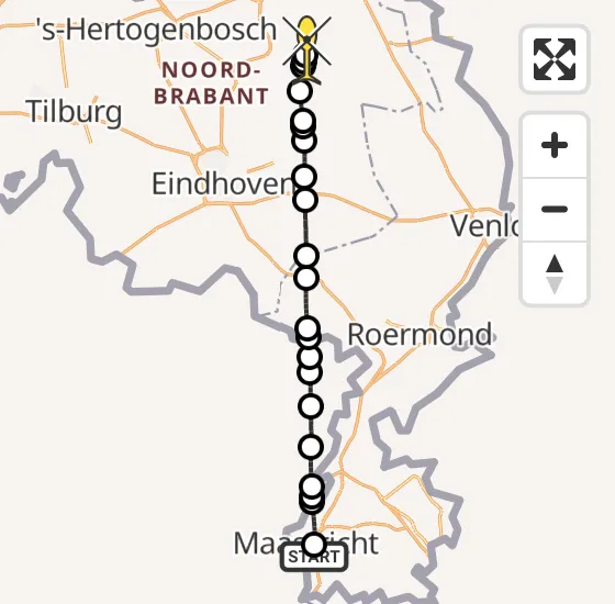 Vlucht Traumahelikopter PH-MAA van Maastricht UMC+ naar Vliegbasis Volkel op donderdag 28 november 2024 16:56