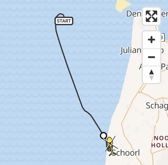 Vlucht Kustwachthelikopter PH-SAR van  naar Schoorl op donderdag 28 november 2024 17:33