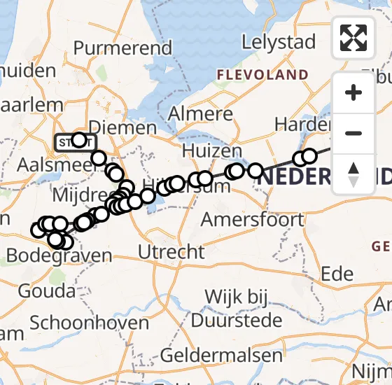 Vlucht Politiehelikopter PH-PXX van Schiphol naar Ermelo op donderdag 28 november 2024 19:00