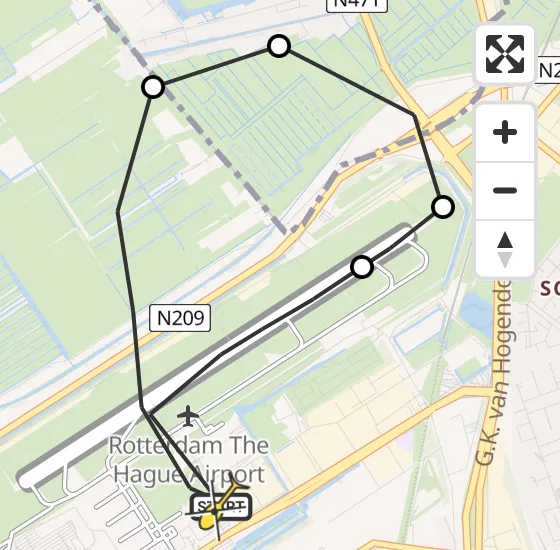 Vlucht Traumahelikopter PH-UMC van Rotterdam The Hague Airport naar Rotterdam The Hague Airport op donderdag 28 november 2024 21:34