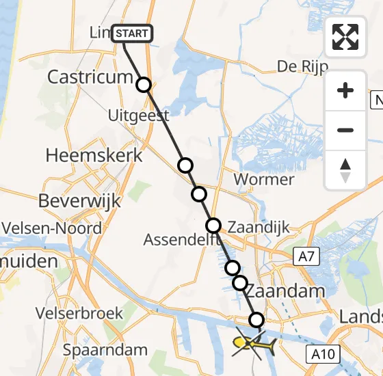 Vlucht Traumahelikopter PH-LLN van Limmen naar Amsterdam Heliport op vrijdag 29 november 2024 9:27