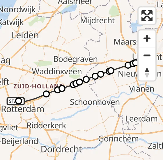 Vlucht Traumahelikopter PH-UMC van Rotterdam The Hague Airport naar Utrecht op vrijdag 29 november 2024 10:59