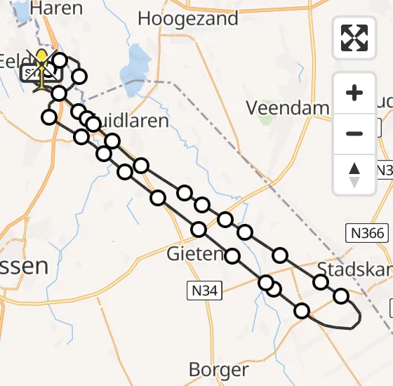 Vlucht Traumahelikopter PH-TTR van Groningen Airport Eelde naar Groningen Airport Eelde op vrijdag 29 november 2024 12:43