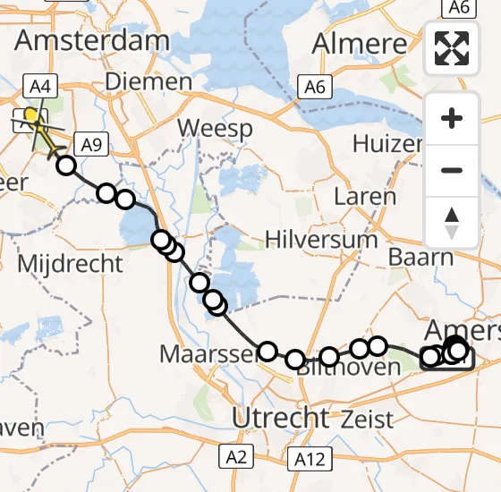 Vlucht Politiehelikopter PH-PXZ van Soest naar Amstelveen op vrijdag 29 november 2024 13:11