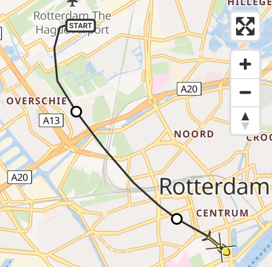 Vlucht Traumahelikopter PH-UMC van Rotterdam The Hague Airport naar Erasmus MC op vrijdag 29 november 2024 13:47