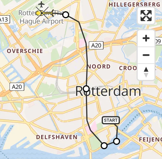 Vlucht Traumahelikopter PH-UMC van Erasmus MC naar Rotterdam The Hague Airport op vrijdag 29 november 2024 13:51