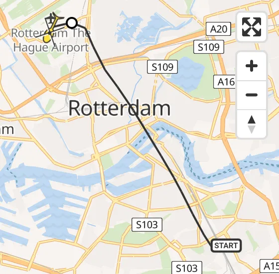 Vlucht Traumahelikopter PH-MAA van Rotterdam naar Rotterdam The Hague Airport op vrijdag 29 november 2024 15:51