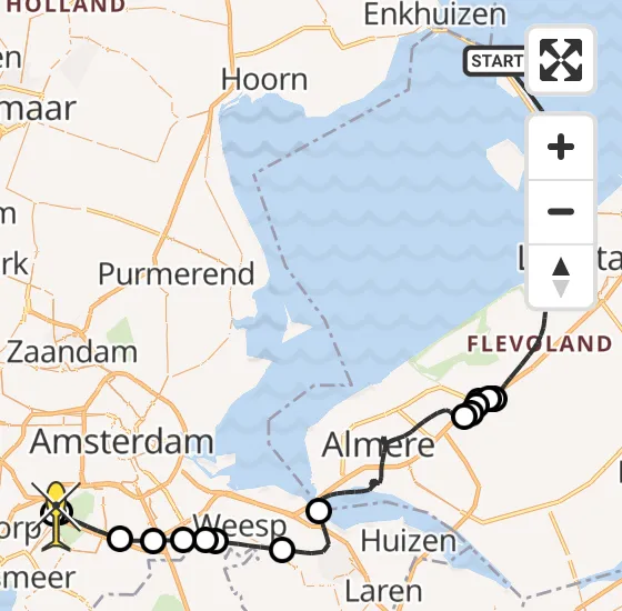 Vlucht Politiehelikopter PH-PXD van Lelystad naar Schiphol op vrijdag 29 november 2024 16:05