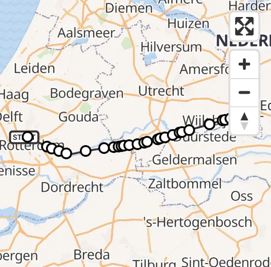 Vlucht Traumahelikopter PH-MAA van Rotterdam The Hague Airport naar Veenendaal op vrijdag 29 november 2024 16:13