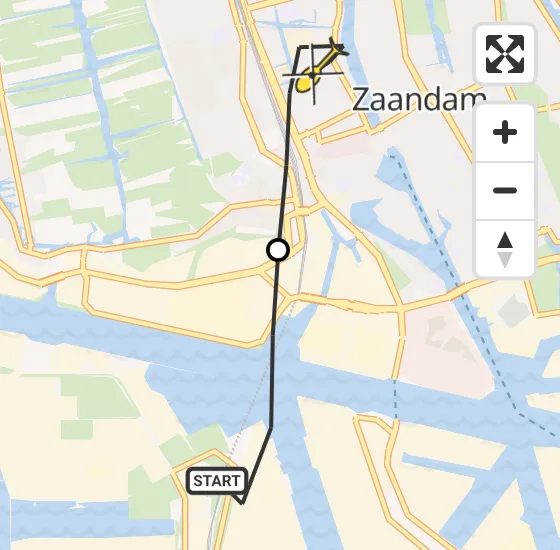 Vlucht Traumahelikopter PH-LLN van Amsterdam Heliport naar Zaandam op vrijdag 29 november 2024 16:28