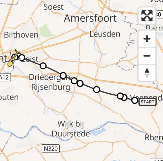 Vlucht Traumahelikopter PH-MAA van Veenendaal naar Universitair Medisch Centrum Utrecht op vrijdag 29 november 2024 17:23