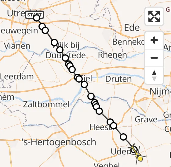 Vlucht Traumahelikopter PH-MAA van Universitair Medisch Centrum Utrecht naar Vliegbasis Volkel op vrijdag 29 november 2024 17:45