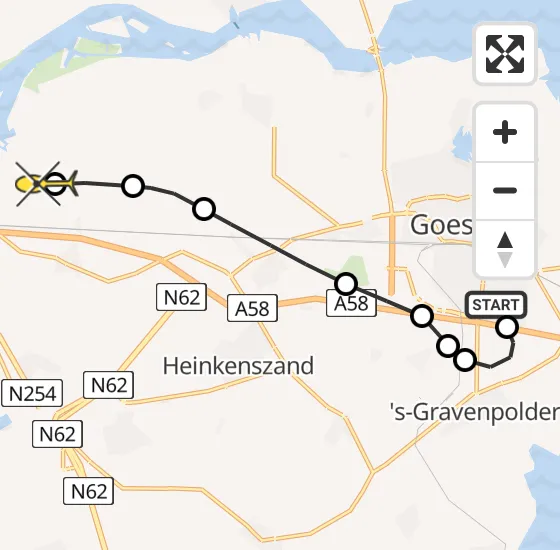 Vlucht Kustwachthelikopter PH-NCG van Goes naar Vliegveld Midden-Zeeland op vrijdag 29 november 2024 20:44