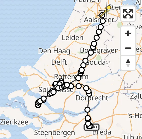 Vlucht Politiehelikopter PH-PXF van Prinsenbeek naar Schiphol op vrijdag 29 november 2024 21:16