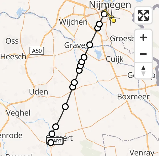 Vlucht Traumahelikopter PH-MAA van Gemert naar Radboud Universitair Medisch Centrum op vrijdag 29 november 2024 21:48