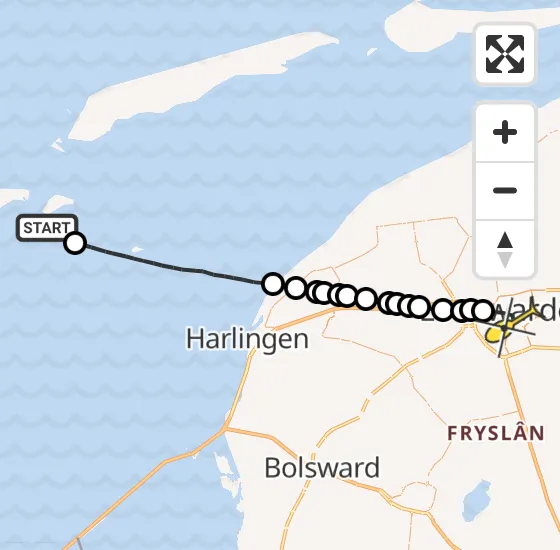 Vlucht Ambulancehelikopter PH-HOW van Vlieland naar Leeuwarden op zaterdag 30 november 2024 8:25