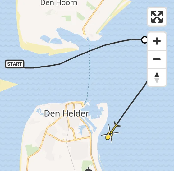 Vlucht Kustwachthelikopter PH-SAR van Den Hoorn naar Den Helder op zaterdag 30 november 2024 10:13
