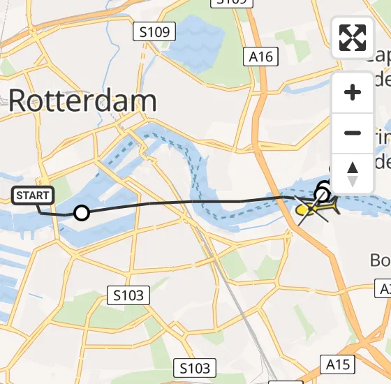 Vlucht Traumahelikopter PH-UMC van Erasmus MC naar Rotterdam op zaterdag 30 november 2024 10:25