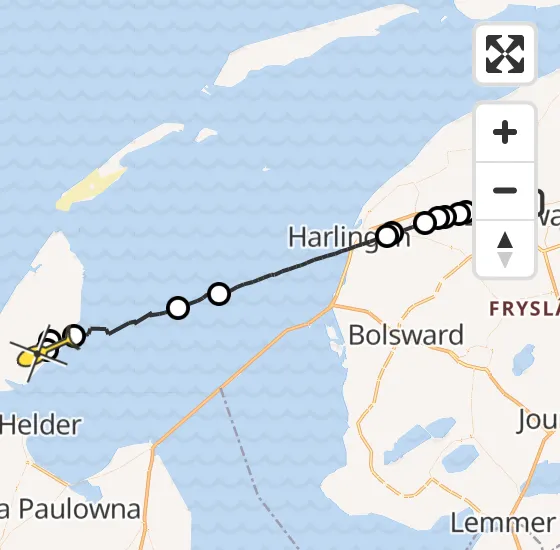Vlucht Ambulancehelikopter PH-HOW van Marsum naar Oudeschild op zaterdag 30 november 2024 11:38
