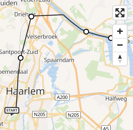 Vlucht Traumahelikopter PH-LLN van Haarlem naar Westzaan op zaterdag 30 november 2024 12:05