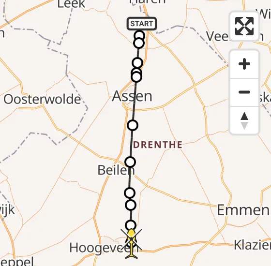 Vlucht Traumahelikopter PH-TTR van Groningen Airport Eelde naar Nieuweroord op zaterdag 30 november 2024 20:03