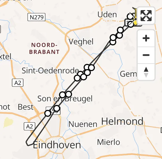 Vlucht Traumahelikopter PH-MAA van Vliegbasis Volkel naar Vliegbasis Volkel op zondag 1 december 2024 10:27