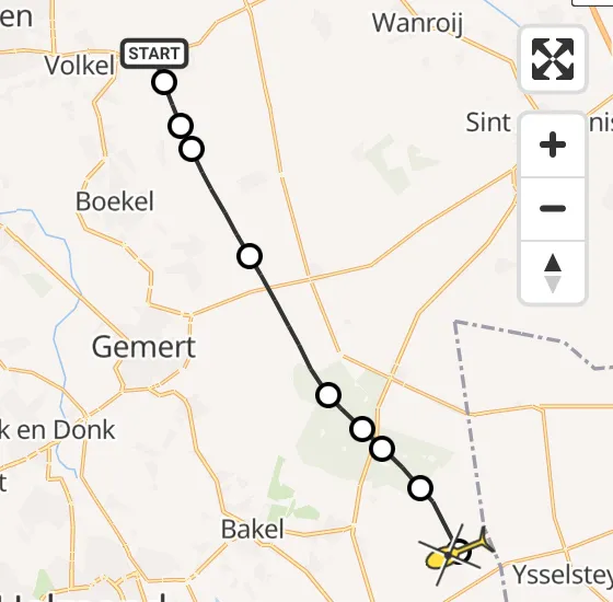 Vlucht Traumahelikopter PH-MAA van Vliegbasis Volkel naar Deurne op zondag 1 december 2024 11:07