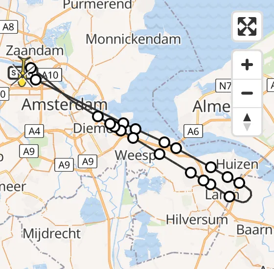 Vlucht Traumahelikopter PH-LLN van Amsterdam Heliport naar Amsterdam Heliport op zondag 1 december 2024 11:22