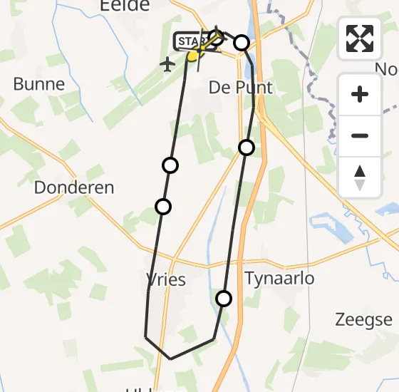 Vlucht Traumahelikopter PH-TTR van Groningen Airport Eelde naar Groningen Airport Eelde op dinsdag 3 december 2024 15:38