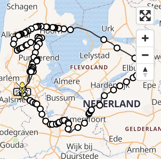 Vlucht Politiehelikopter PH-PXD van Schiphol naar Schiphol op dinsdag 3 december 2024 16:09