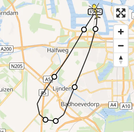 Vlucht Traumahelikopter PH-LLN van Amsterdam Heliport naar Amsterdam Heliport op dinsdag 3 december 2024 19:28