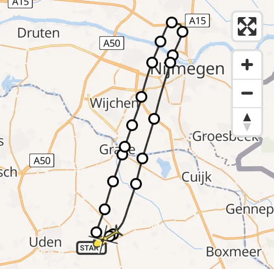 Vlucht Traumahelikopter PH-HVB van Vliegbasis Volkel naar Volkel op dinsdag 3 december 2024 19:40