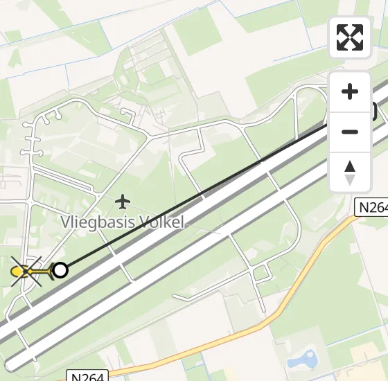 Vlucht Traumahelikopter PH-HVB van Volkel naar Vliegbasis Volkel op dinsdag 3 december 2024 19:57